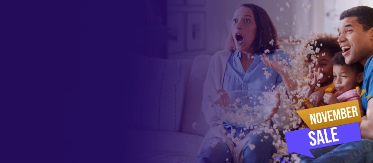 Family enjoying popcorn